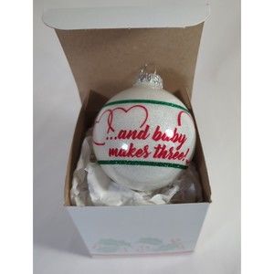 Bronners Christmas Ornament Baby Makes Three Hearts Newborn Baby Shower Gift